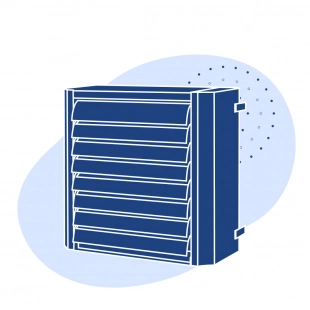 Воздушно-отопительный агрегат 25000 м3/ч 350 кВт 190 °С